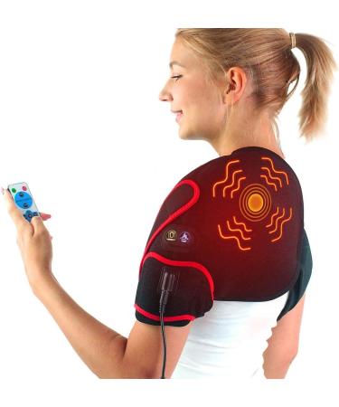 Sticro Shoulder Heating Pad Massager for Pain Relief Vibration Massage Heated Wrap Braces for Left Right Frozen Shoulder Arthritis for Men Women - XL/XXL