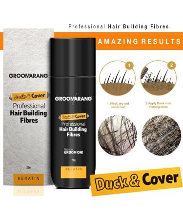 Hair Fibres X2 GROOMARANG Keratin Hair Building Fibres for Thinning Hair- Instantly Conceals Thinning Areas for Fuller Thicker Hair- For Men & Women 28g PLUS 200ml Shampoo & Optimiser (Black) - Buy Online on GoSupps.com