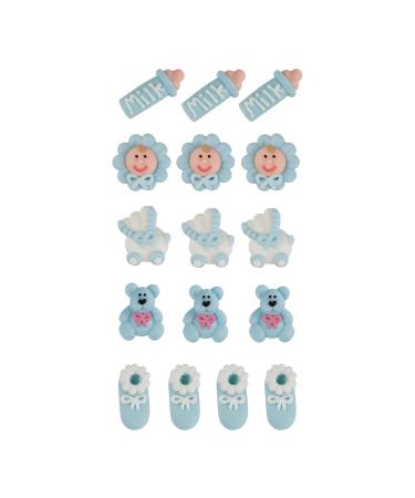G nthart 16 Sugar Figures for Baptism & Baby Shower - Blue Sprinkles - Perfect Decoration for Celebrations - Buy Online on GoSupps.com