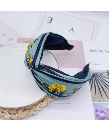 WENLII Ladies Headband Big Bow Flower Hairband Casual Bohemian Turban Headwear Adult Hair Accessories As the picture shows D