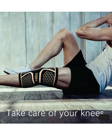 Knee Brace - Copper Compression Sleeve for Patellar Support & Pain Relief | XL Black | Ideal for Sports Fitness Running & Hiking - Buy Online on GoSupps.com