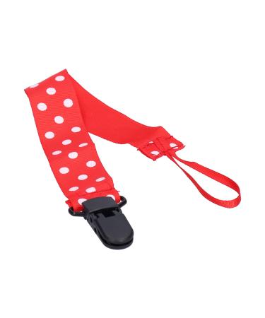Crazy Sale Pacifier Holder Safety Portable Baby Pacifier Clip for Home(Red Dots)