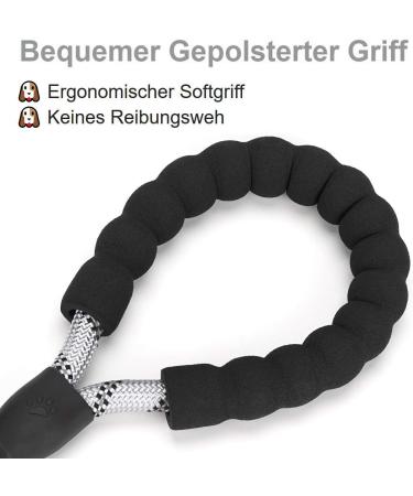 5 ft Strong Dog Leash with Padded Handle & Reflex Seams - Safe for All Dog Sizes - Silver 150x1.2 cm | International Shipping Available - Buy Online on GoSupps.com