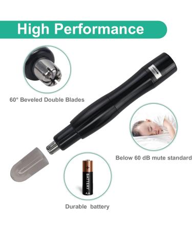 Professional Ear and Nose Hair Trimmer - Painless Battery-Operated Facial & Eyebrow Trimmer for Men & Women - Waterproof with Dual Edge Blades - Buy Online on GoSupps.com