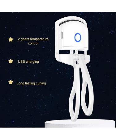 Buy USB Chargeable Heated Eyelash Curler - Long Lasting Portable Lash Curling Tool in White - International Shipping Available - Buy Online on GoSupps.com