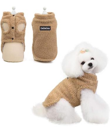 Shop Tineer Warm Cashmere Coat for Small & Medium Dogs | Outdoor Fleece Jacket - L Khaki (Light Brown) - Buy Online on GoSupps.com