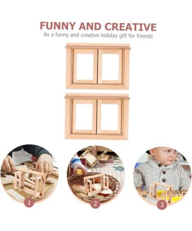 UPKOCH 4 Pcs Dollhouse Window Doll House Small Window Toddler Wood - Buy Online on GoSupps.com