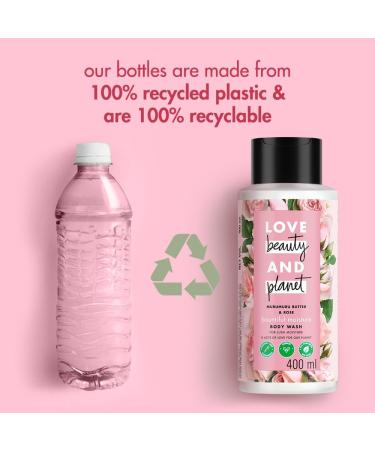 Lo.ve Bea.uty & Pla.net Moisturising Body Wash 400ml | Sulfate & Paraben Free | Enriched with Murumuru Butter & Rose | Luxurious Liquid Shower Gel for Hydrated Skin - Buy Online on GoSupps.com