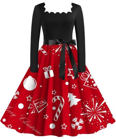 Shop Hanxiulin Christmas Dress for Women | Hooded Sweatshirt & Blouse | Festive Red Long Sleeve Sweater for Autumn & Winter - Buy Online on GoSupps.com