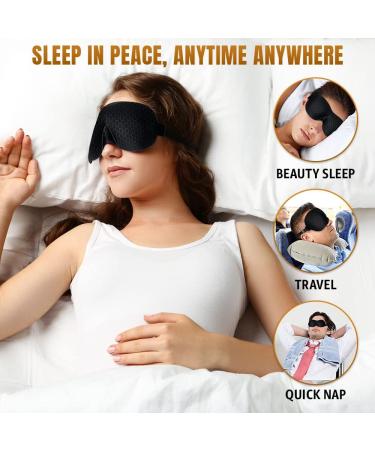 Samadhaan 3D Sleep Mask Deep Orbit - Ultra Light Weight & Comfortable Concave Molded Night Mask for Eyelash Extensions - Black - Buy Online on GoSupps.com