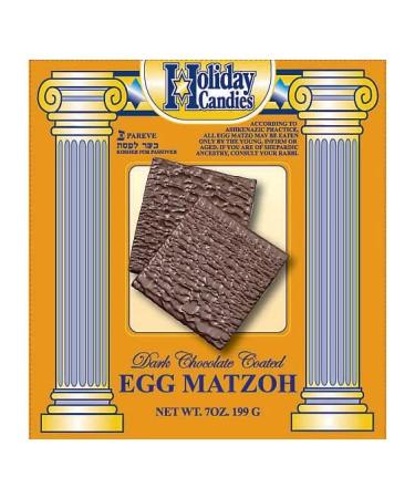 Dark Chocolate Covered Egg Matzo for Passover 7 Ounce (Pack of 1)