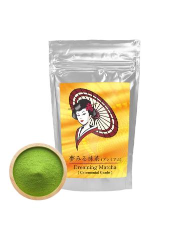 Japanese Matcha Green Tea Powder "Dreaming Matcha" Genuine Authentic Yamecha Yame tea Zen Relax Suvenior (100g Ceremonial Grade)