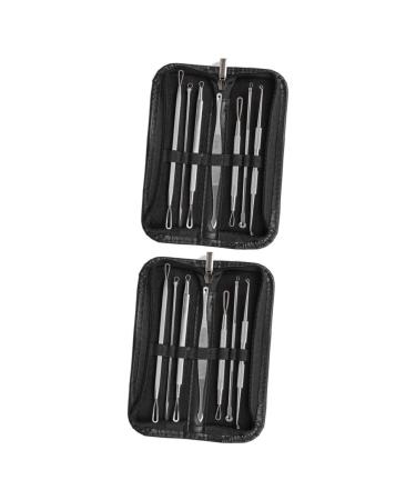 WOONEKY 14 Pcs Blackhead Extractor Blackhead Removal Tool Extractor Tools Comedone Extractor Silver