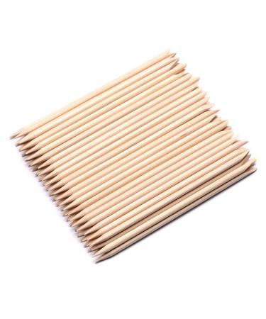 WACURRENTHYD 100 Pcs 4.3in Nail Orange Sticks Multi-Functional Double Heads Cuticle Pusher Wood Sticks Remover Manicure Pedicure Tool (100) 100PCS