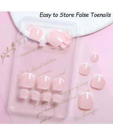 French False Toenails - Nude Fake Toe Nail - Stick on Toenails with Nail Glue - Acrylic Press on Toenails - Toe Nail Extensions with Short Nail Tips - Nail Art Set for Women Girls - Buy Online on GoSupps.com