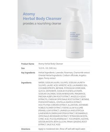 Atomy Herbal Body Cleanser Natural Oriental Herbal Body Care | 16.9 Fl Oz | Shop Internationally - Buy Online on GoSupps.com
