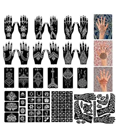 TinkTac 22 Sheets Henna/Mehndi Tattoo Stencils  Henna Body Art Templates 22 sheets henna stencils