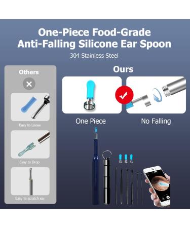 Wireless Otoscope Ear Wax Removal Tool Camera - Anti-Fall Eartip Cleaner with Light for iPhone Android - Waterproof Earwax Removal Kit (White) - Buy Online on GoSupps.com