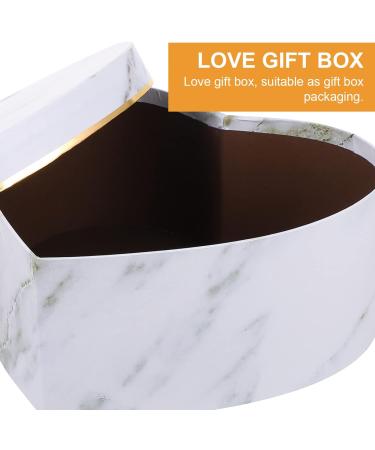 Marble Pattern Heart Shape Paper Present Boxes - 3 Pcs for Valentines Day & Birthday Gifts (White) - Buy Online on GoSupps.com
