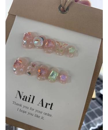 Handmade Nail Wearing Sweet Mocha Diamond Nail Fantasy Candy Nail Patch False Nail (Size : XS) - Buy Online on GoSupps.com