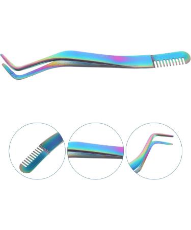 LALAFINA Eyelashes Tweezer Comb Stainless Steel Eyelash Tweezer Curved Eyelash Tweezers Eyelash Applicator Tool for False Lashes - Buy Online on GoSupps.com