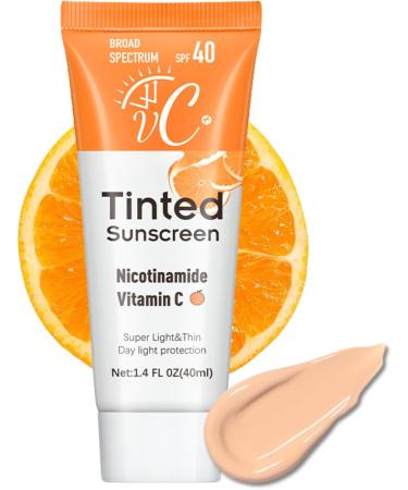 IZBEAUVO Tinted Sunscreen For Face Suncream SPF 40 - 1.4 Fl Oz.