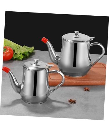 Zerodeko 2pcs Stainless Steel Oil Pot Small Containers Oil Container Bottle Syrup Dispenser Spice Bottles Pot Oil Storage Container Olive Oil Dispenser No- Drip Oil Filter Olives Oil Bottle 20x15cmx2pcs Silverx2pcs - Buy Online on GoSupps.com