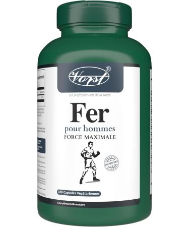 VORST Iron Supplement for Men Max Strength 180 Vegan Capsules | Made with Ferrous Fumarate | Alternative to Liquid | 1 Bottle 180 count (Pack of 1) - Buy Online on GoSupps.com