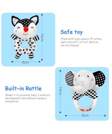 Shop Ballery 2-Piece Baby Rattles | Soft Plush Toys for 0-6 Months | Perfect Gripping & Rattling Fun - Buy Online on GoSupps.com