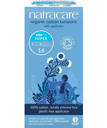 Natracare 9002 Organic All Cotton Tampons With Applicator 16 Count