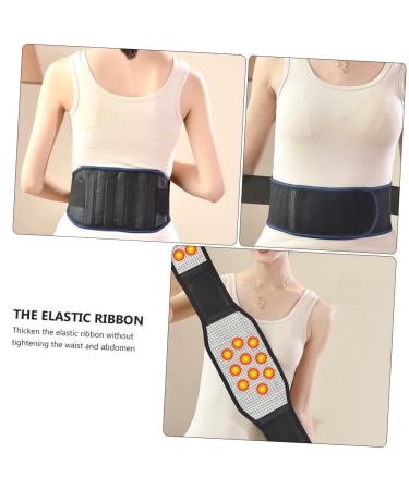1pc Waist Support Heating Pad - Lumbar Massager Back Brace with Magnetic Bracket | Elastic Silk Screen Strap | Pain Relief & Comfort - Buy Online on GoSupps.com