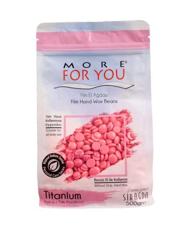 More For You Film Hand Wax Beans Titanium (Pink) 500gr - Hot Wax Warm Wax Hair Removal Hot Wax Sir Agda Depilatory Wax