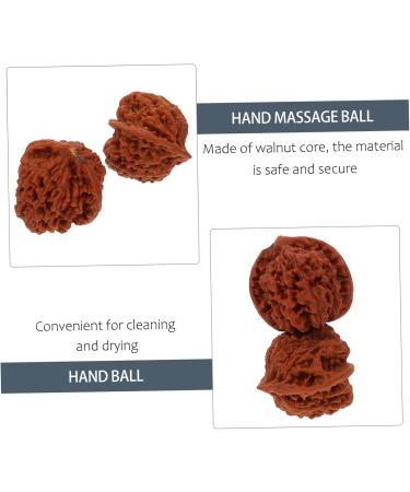 Magiclulu 4-Piece Walnut Fitness Handball Massage Balls - Stress Relief & Finger Training Acupressure Balls for Adults - Buy Online on GoSupps.com