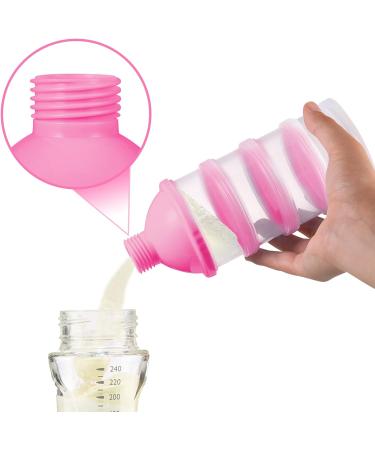 Milk Powder Dispenser Pots - BPA Free Formula Container for Travel & Outdoor Activities (Pink) - Buy Online on GoSupps.com