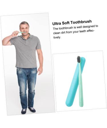 Buy FRCOLOR Bamboo Charcoal Toothbrush Set - 2 Soft Manual Toothbrushes for Sensitive Teeth - Portable Care with Toothbrush Box - International Shipping Available - Buy Online on GoSupps.com