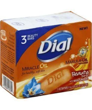 Dial Miracle Oil Bar Soap - Marula Oil - 3 Count (Pack of 1)