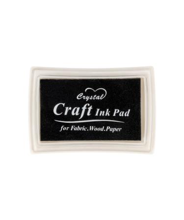 Black Ink Pad Finger Washable Kids Stamp Ink Pad for Rubber Stamps Paper Scrapbooking
