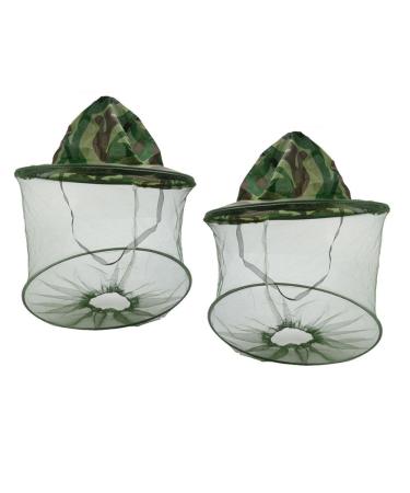 Sunreek 2 pieces camouflage beekeeping beekeeping bee bug insect fly mask cap hat with head net mesh facial protection outdoor fishing equipment