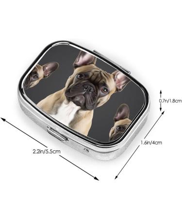 French Bulldog Pill Case - Cute 2 Compartment Travel Pill Organizer for Purse & Pocket | Ideal Gifts - Buy Online on GoSupps.com
