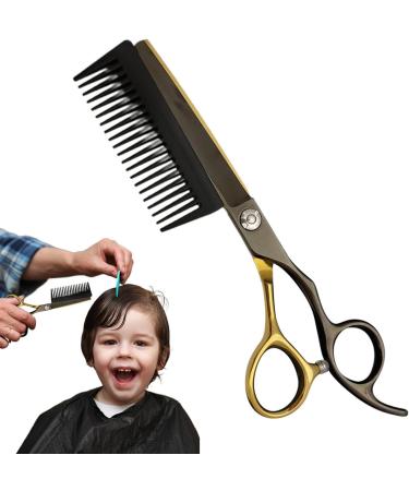 Hair Cutting Scissors 2 in 1 Hair Trimming Scissors Detachable Comb Ultra - Hair Cutting Tools Multipurpose Salon Hairdressing Shears for Precise Cutting Black Copper - Buy Online on GoSupps.com