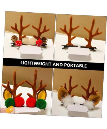FRCOLOR 4 Pairs 1 Christmas Antler Hair Clip Reindeer Costume Accessories Christmas Hair Grip Festive Hair Clips Novel Hair Clips Reindeer Headpiece Deer Hair Clip Mushroom Props Flannel 7x5cm Coffee - Buy Online on GoSupps.com