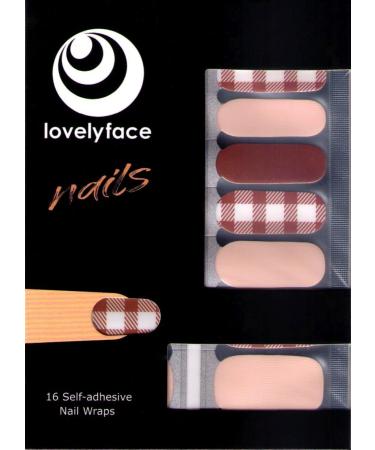 Lovelyface Nails - "Lolita" Patterned Exclusive Nail Wraps - 16 Thin Self-Adhesive Long-Lasting Nail Foils - Non-Toxic