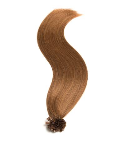 Light Brown Bonding Hair Extensions - 100% Remy Real Hair 50cm U-Tip Keratin Bond #12 - Smooth Strands for Long Hair - Buy Online on GoSupps.com