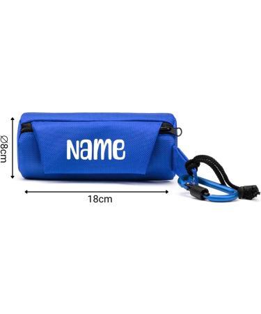 Buy Lonto Durable Dog Feed Bag - Water-Repellent Snack Bag with Zipper & Velcro - 18x7x7 cm - Personalized Blue Fabric with Carabiner Hook - Buy Online on GoSupps.com