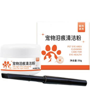 Tear Stain Cleaner for Dogs | 50g Safe Tear Stain Remover Powder for Cats - Pet Eye Cleaning Dogs Cats Health Supplies for Pet Shelter Home Use Keeps Eye Area Dry - Buy Online on GoSupps.com