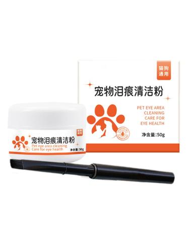 Dog Tear Stain Remover Powder | 50g Mild Tear Stain Remover with Brush - Fast-Acting Pet Eye Cleaning Supplies for Home Pet Hospital