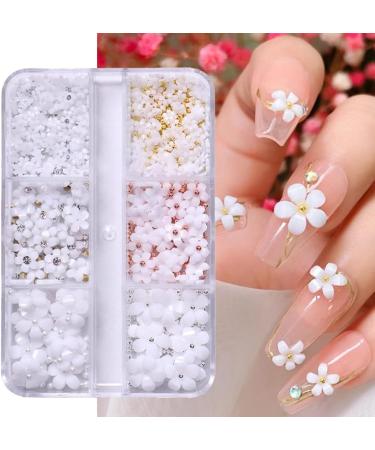 Shop 3D Acrylic Flower Nail Charms - Micro Nail Art Pearls & Rhinestones for DIY Manicure Design - Buy Online on GoSupps.com