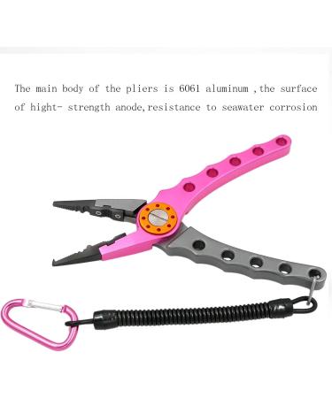 San Like 7-Inch Fishing Pliers | Aluminum Braid Cutters | Hook Remover | Saltwater Fishing Gear | Corrosion Resistant Tools | Split Ring Pliers | Fish Holder with Sheath and Lanyard - A-Pink - Buy Online on GoSupps.com