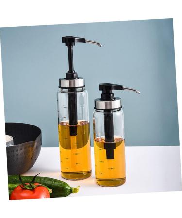 KICHOUSE Clear Container Liquid Condiment Dispenser Honey Dispenser Large Syrup Pump Bottle Jam Container Syrup Server Kitchen Cabinet Empty Glass Oil Container Press Mouth Stainless Steel - Buy Online on GoSupps.com