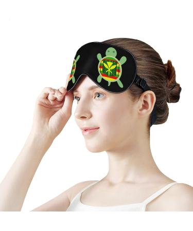 Tribal Kanaka Maoli Flag Turtle Sleep Mask - Adjustable Strap for Sleeping, Travel, and Nap - Men and Women - Buy Online on GoSupps.com